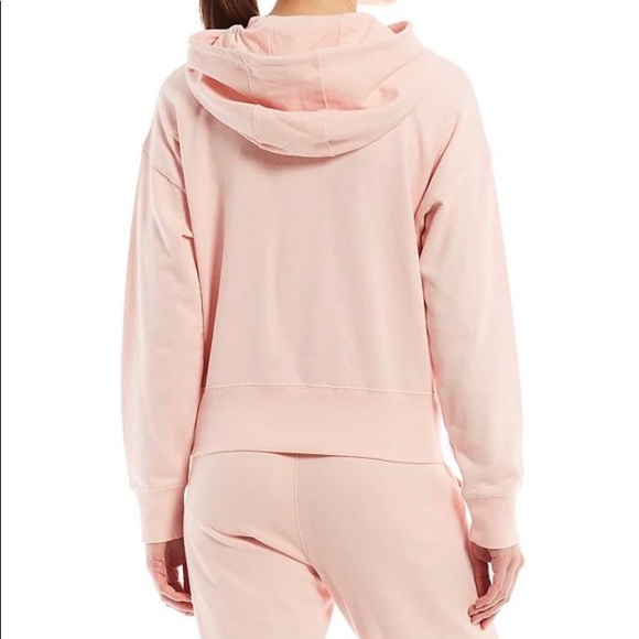 DKNY French Terry Cut Out Crop Hoodie in light pink. NWT - Picture 3 of 3